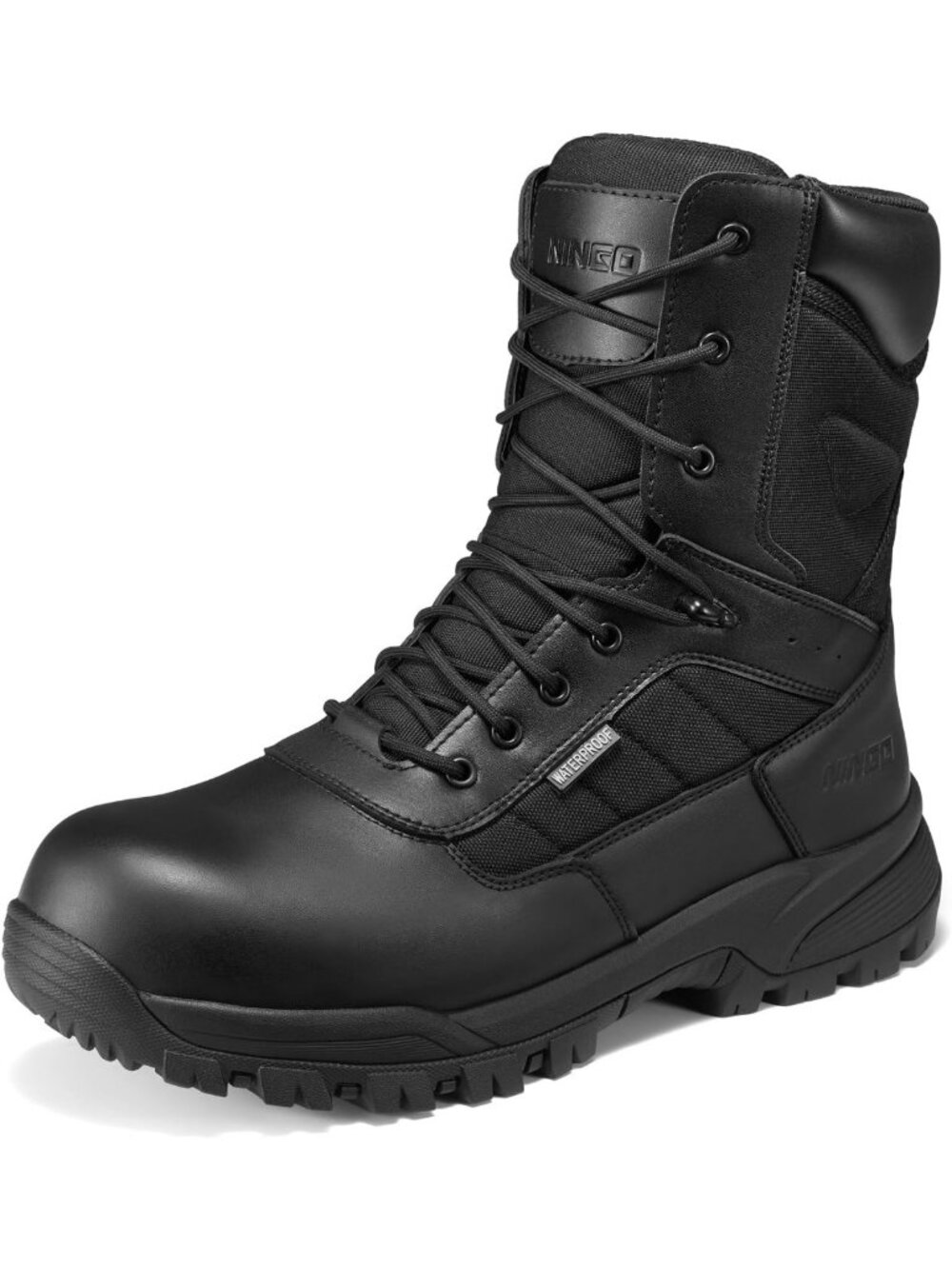 Men's 8" Waterproof Composite Toe Work Boots with Side Zipper - Durable